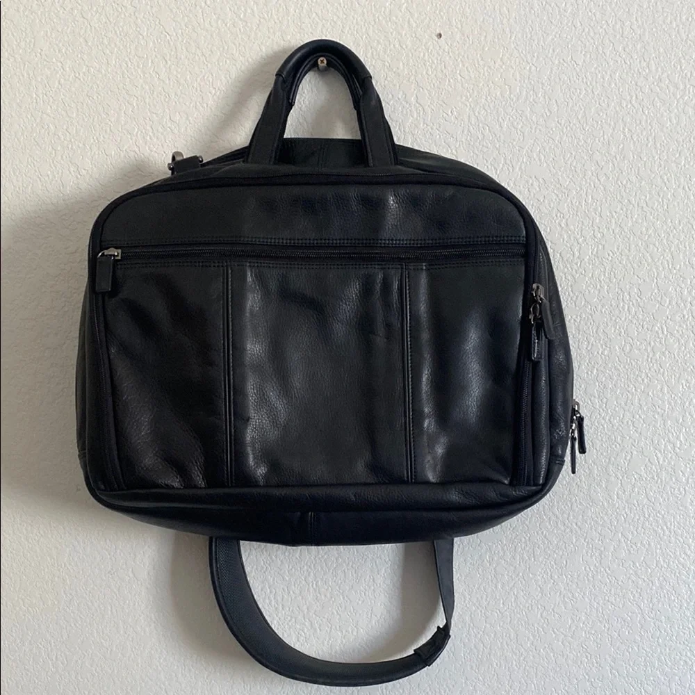 EL PORTAL Men’s Black Premium Leather Briefcase